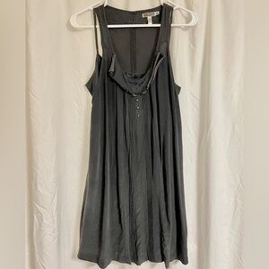 Quiksilver silk black cocktail dress with slip. Small. Raceback